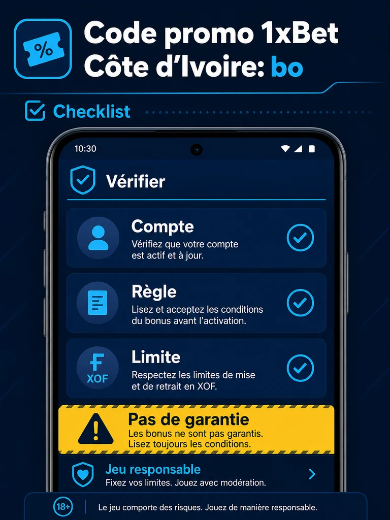 Code promo 1xBet Côte d’Ivoire: bonus et activation