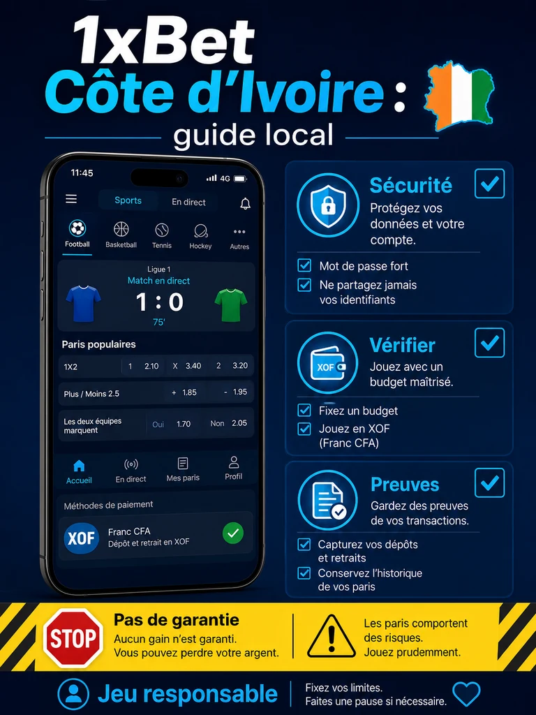 1xBet Côte d'Ivoire : guide local