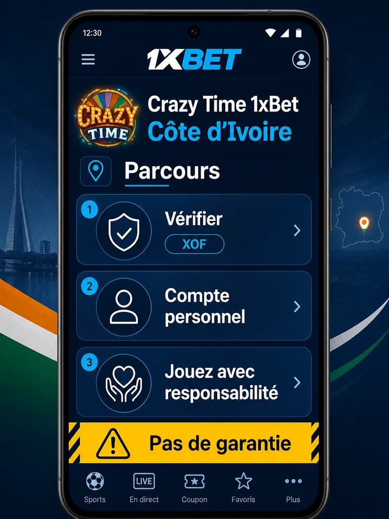 Crazy Time 1xBet Côte d’Ivoire: règles et bonus