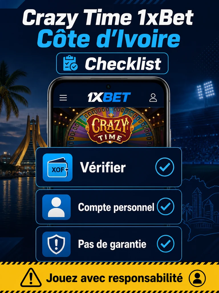 Crazy Time 1xBet Côte d’Ivoire: règles et bonus