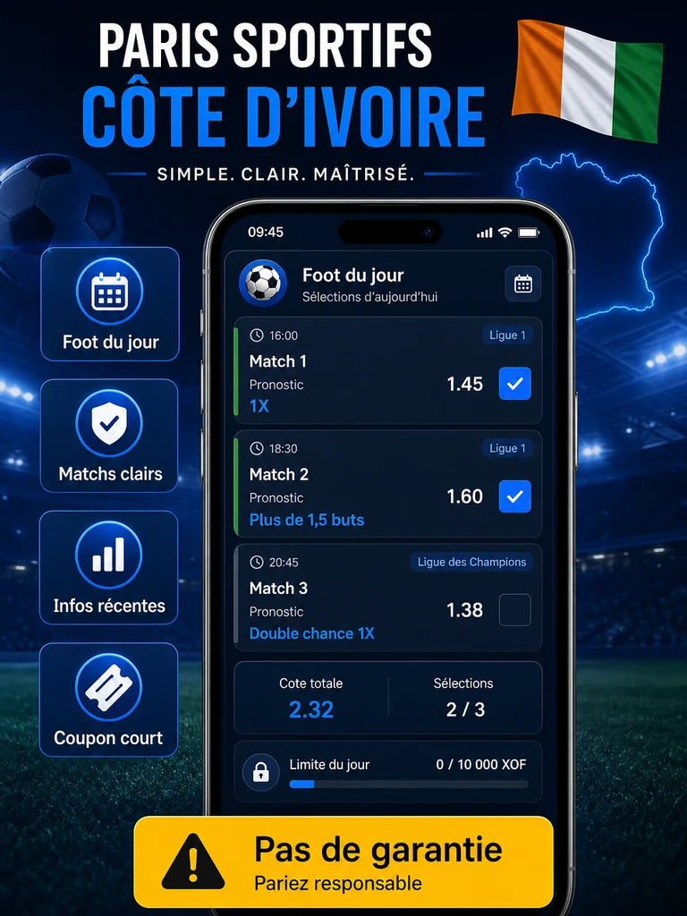 Pronostic foot du jour 1xBet Côte d’Ivoire