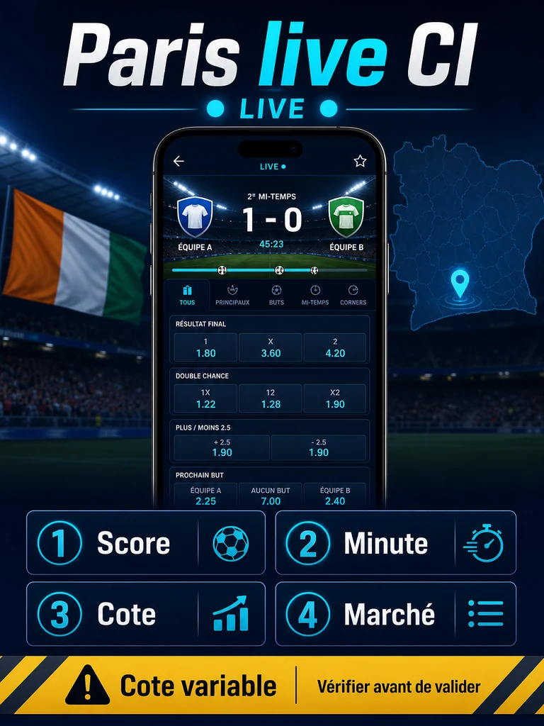Paris live 1xBet Côte d’Ivoire: matchs en direct