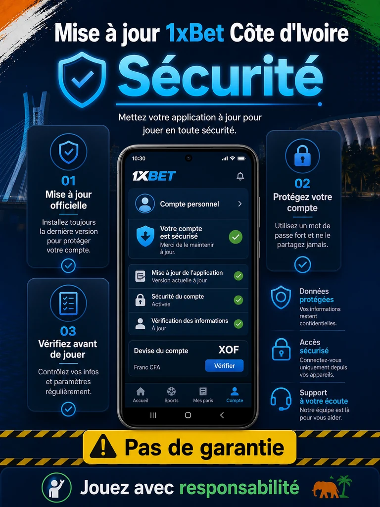 Mise à jour 1xBet Côte d’Ivoire: APK et app