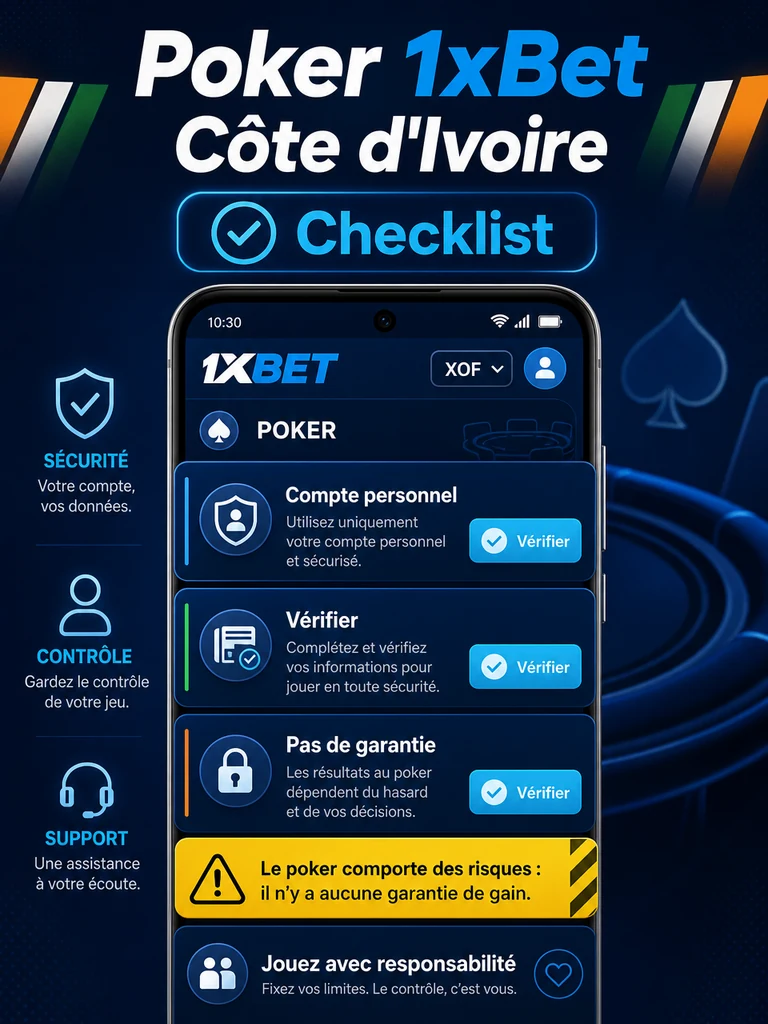 Poker 1xBet Côte d’Ivoire: jeux et tables