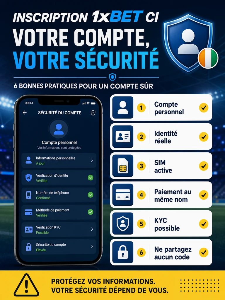 Inscription 1xBet Côte d’Ivoire: créer un compte