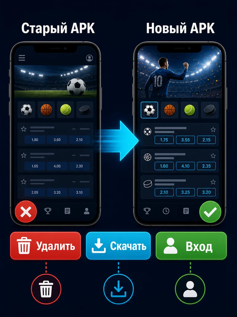 Безопасное обновление 1xBet APK без потери доступа к аккаунту